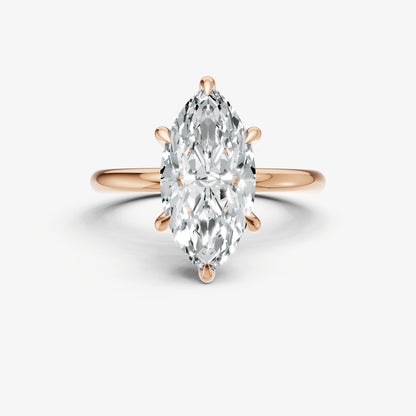 Marquise 6 Claw Solitaire Engagement Ring