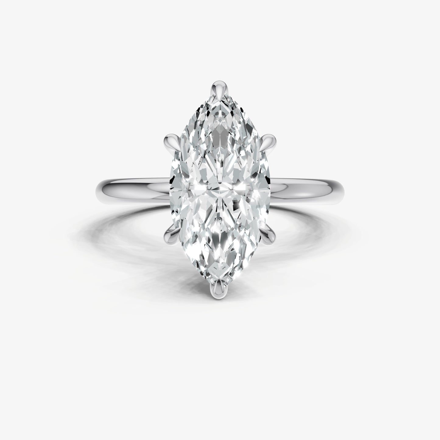 Marquise 6 Claw Solitaire Engagement Ring