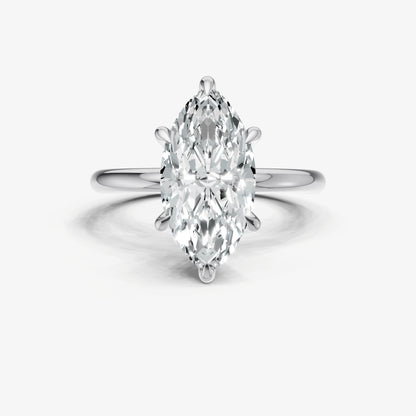 Marquise 6 Claw Solitaire Engagement Ring