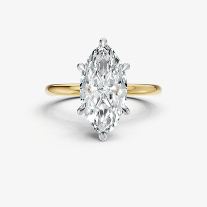 Marquise 6 Claw Solitaire Engagement Ring