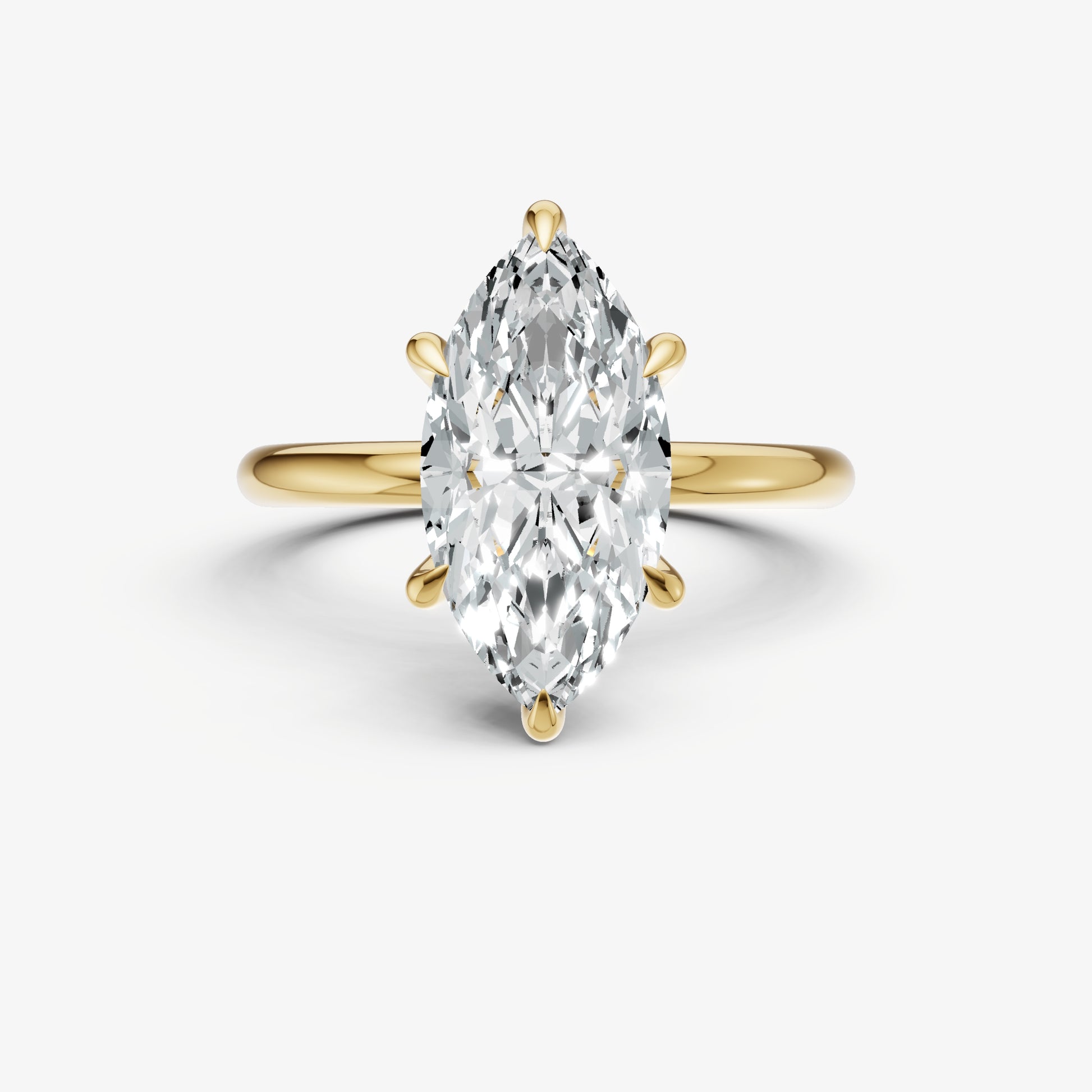 Marquise 6 Claw Solitaire Engagement Ring