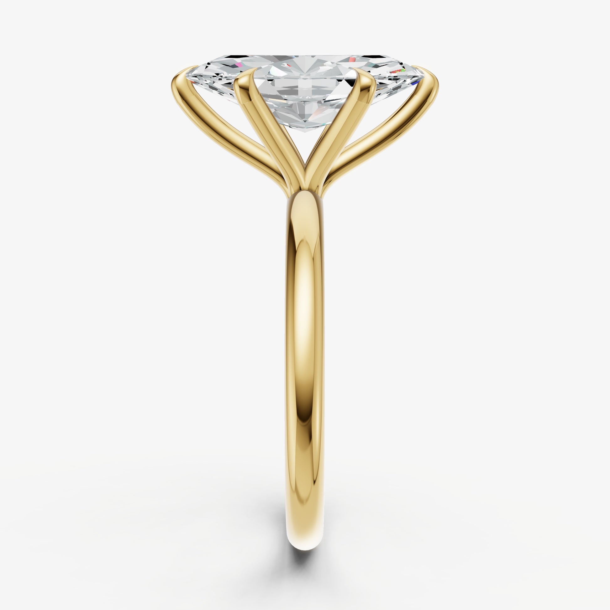 Marquise 6 Claw Solitaire Engagement Ring