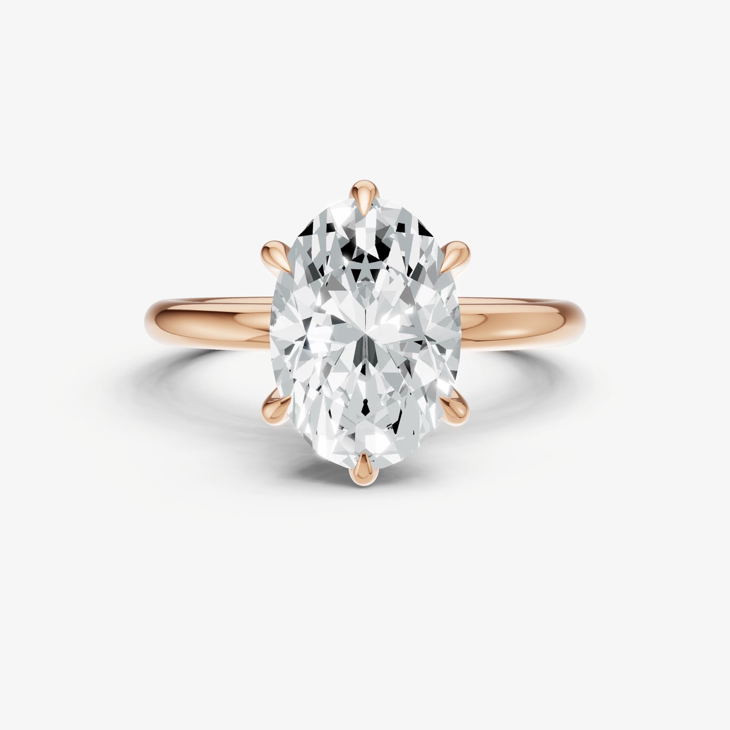 Oval 6 Claw Solitaire Engagement Ring
