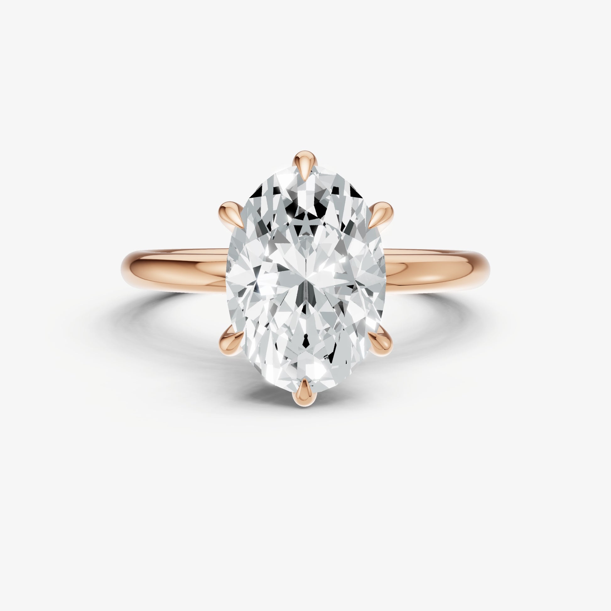 Oval 6 Claw Solitaire Engagement Ring