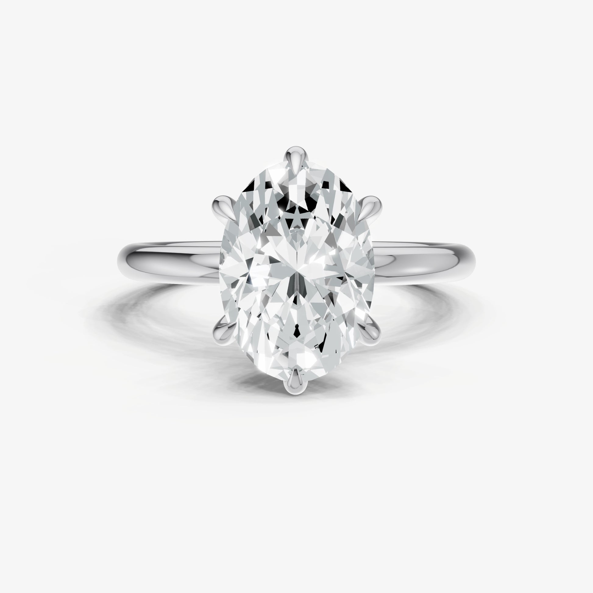 Oval 6 Claw Solitaire Engagement Ring