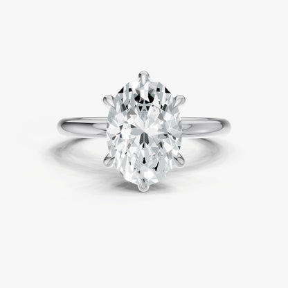 Oval 6 Claw Solitaire Engagement Ring