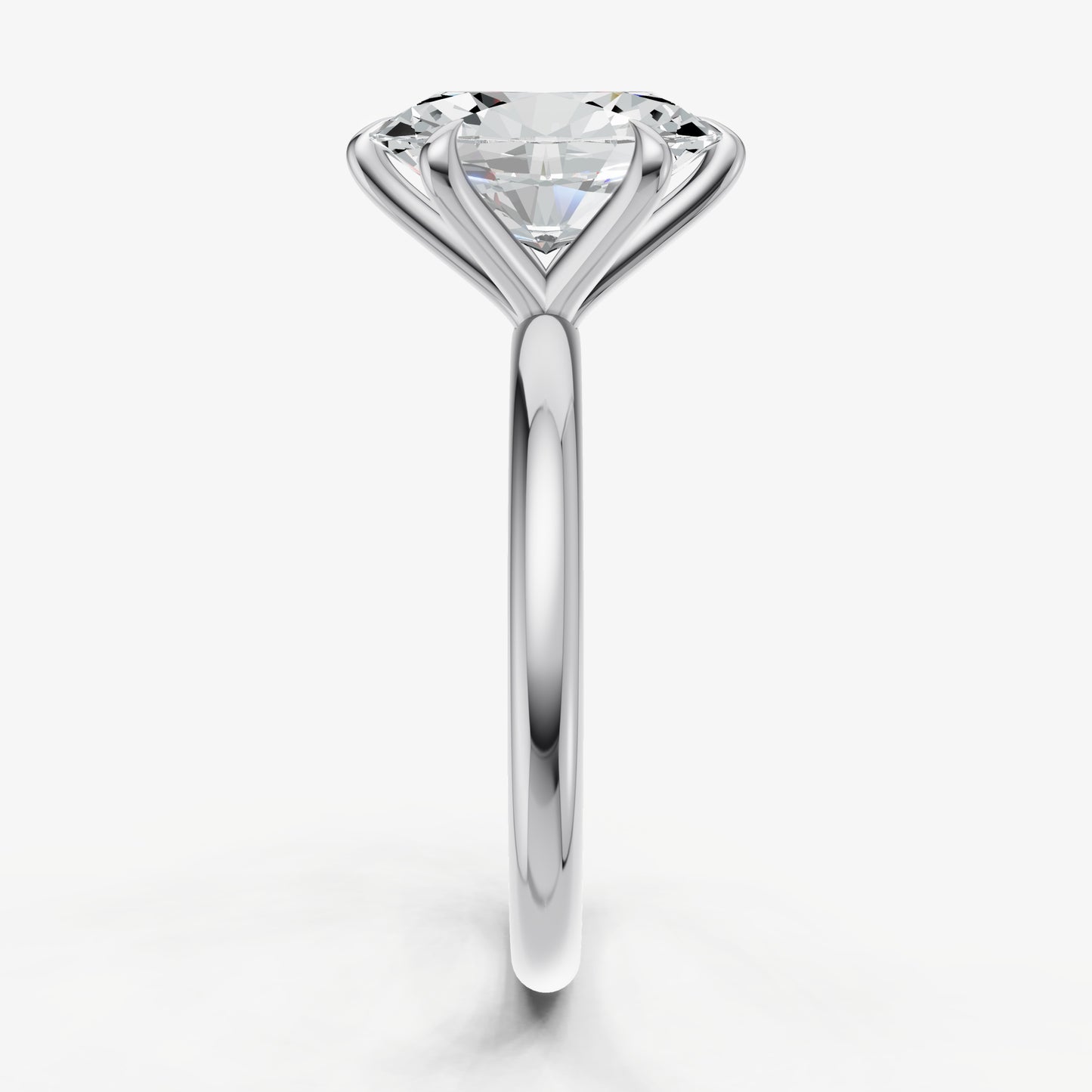 Oval 6 Claw Solitaire Engagement Ring