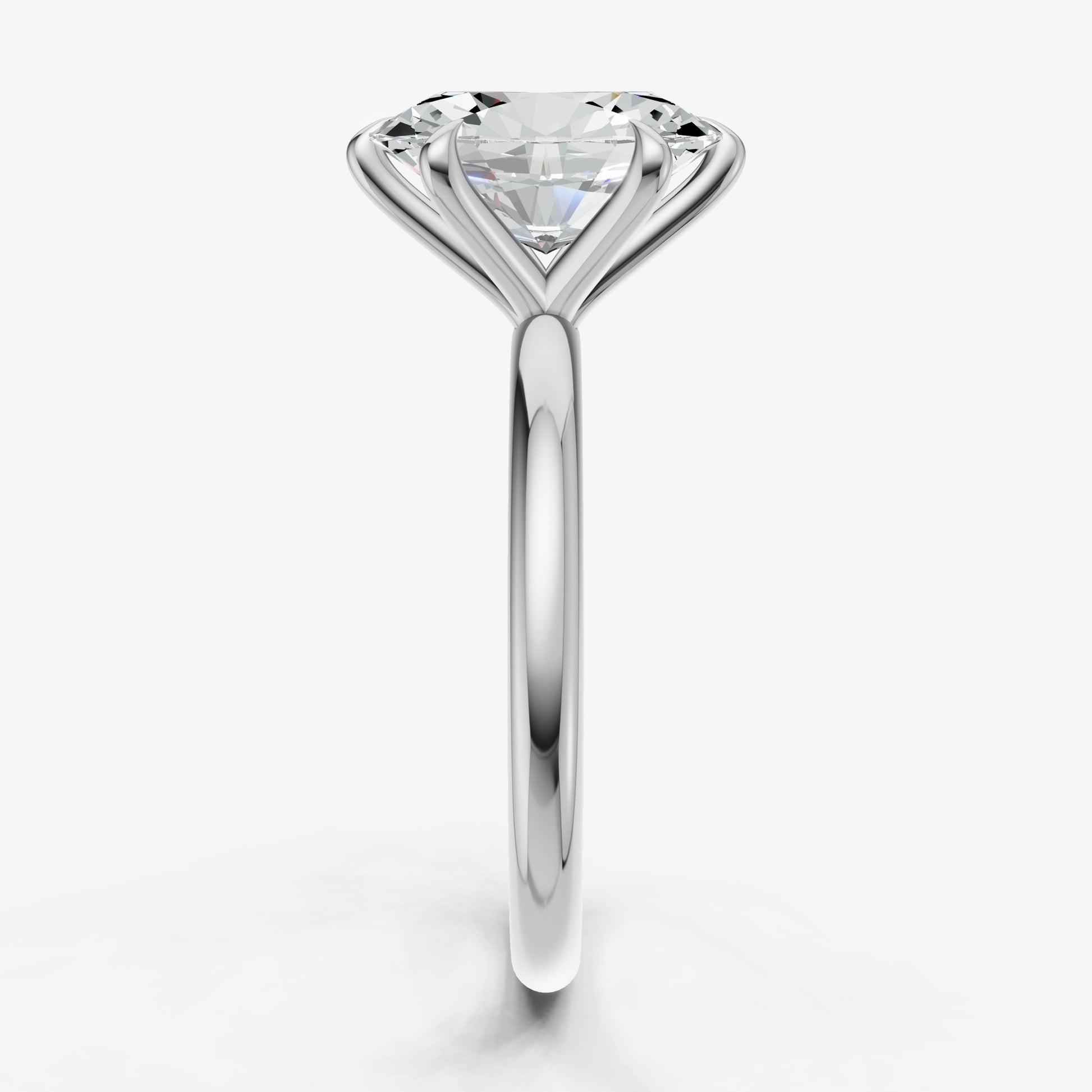 Oval 6 Claw Solitaire Engagement Ring