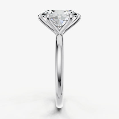 Oval 6 Claw Solitaire Engagement Ring