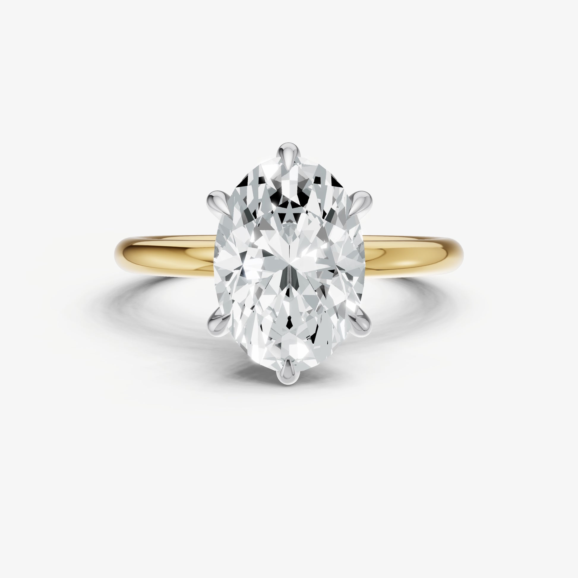 Oval 6 Claw Solitaire Engagement Ring