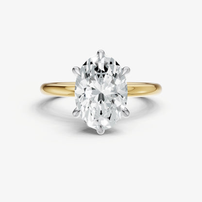 Oval 6 Claw Solitaire Engagement Ring