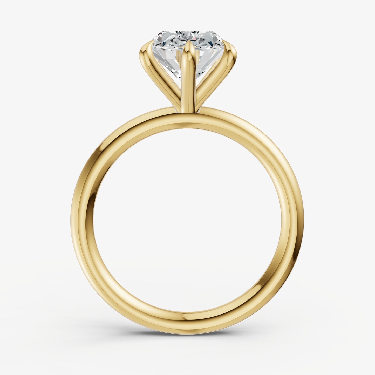 Oval 6 Claw Solitaire Engagement Ring
