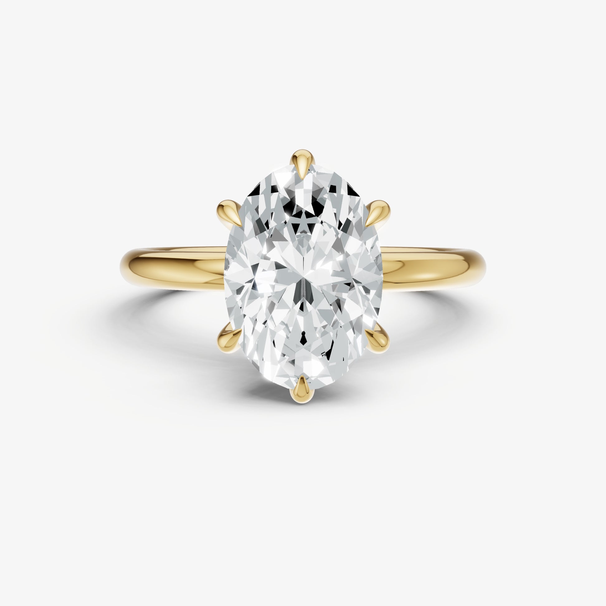 Oval 6 Claw Solitaire Engagement Ring