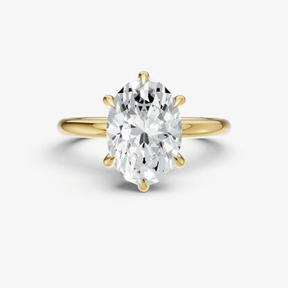 Oval 6 Claw Solitaire Engagement Ring