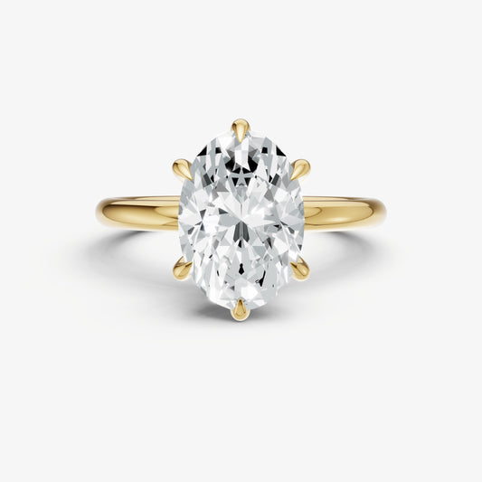 Oval 6 Claw Solitaire Engagement Ring