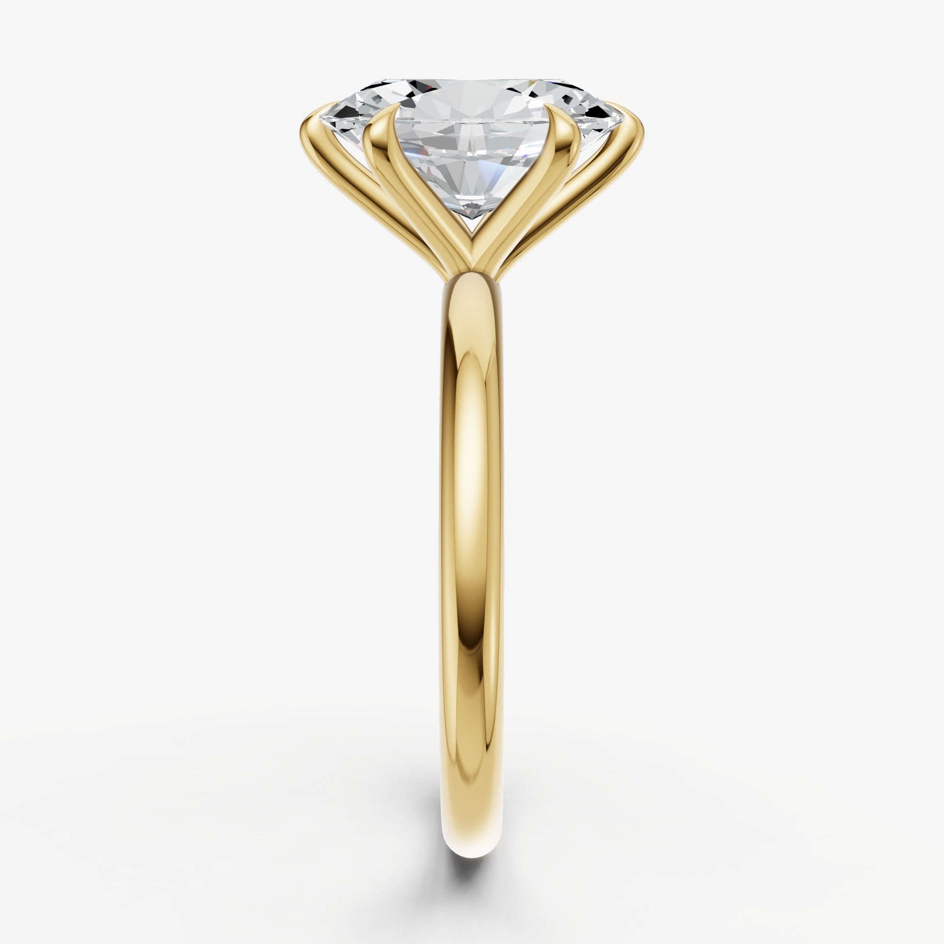 Oval 6 Claw Solitaire Engagement Ring