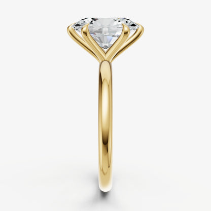 Oval 6 Claw Solitaire Engagement Ring