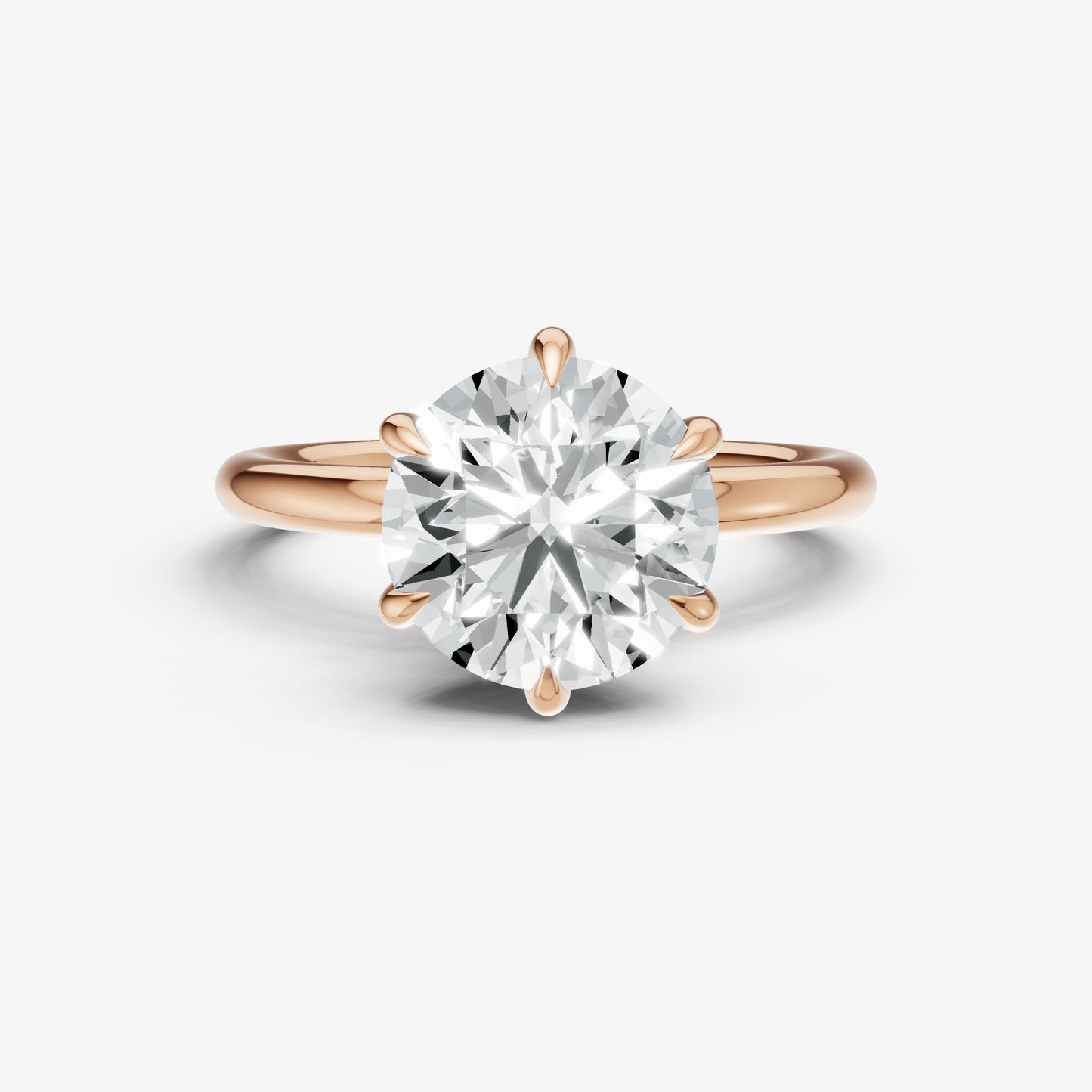 Round 6 Claw Solitaire Engagement Ring