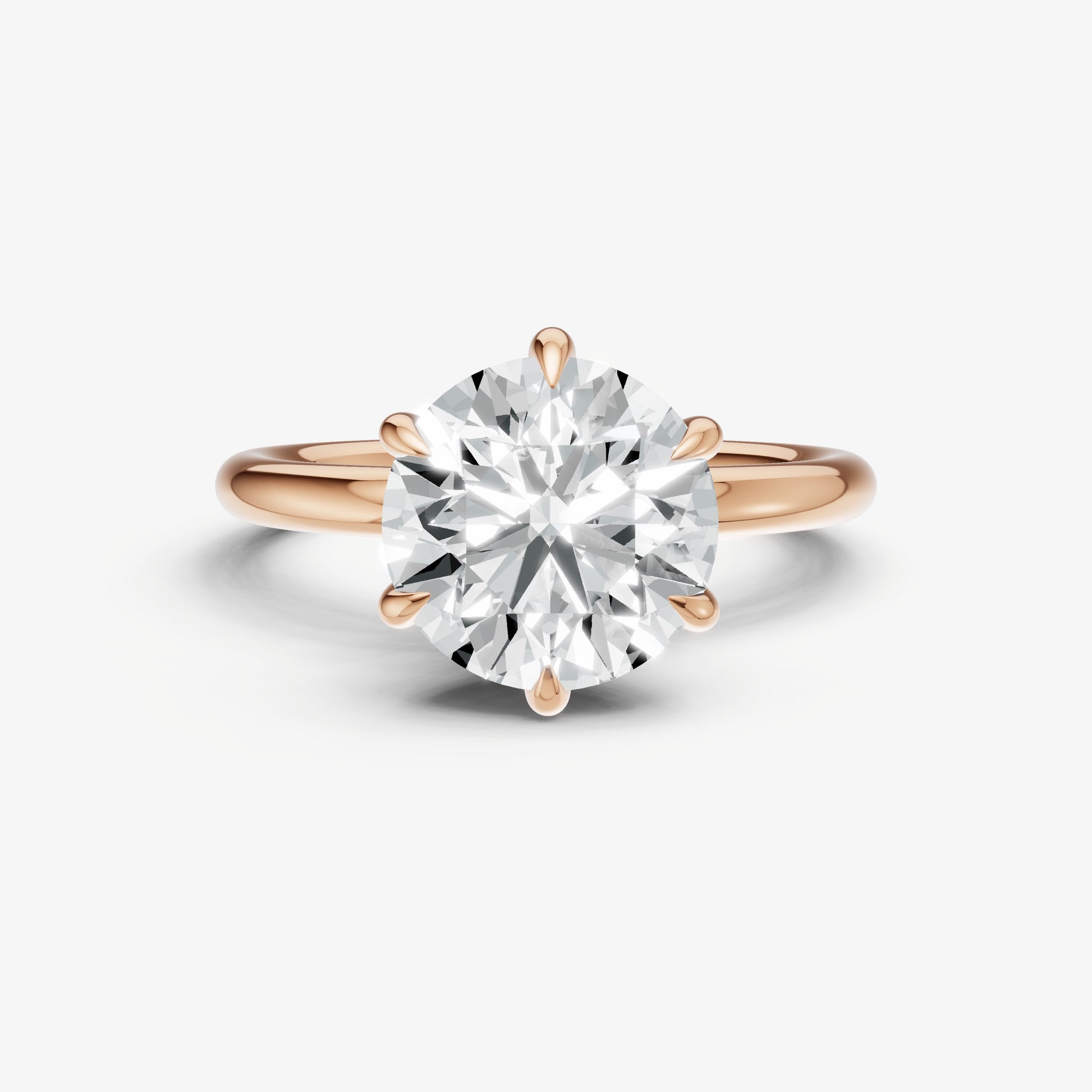 Round 6 Claw Solitaire Engagement Ring