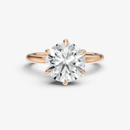 Round 6 Claw Solitaire Engagement Ring
