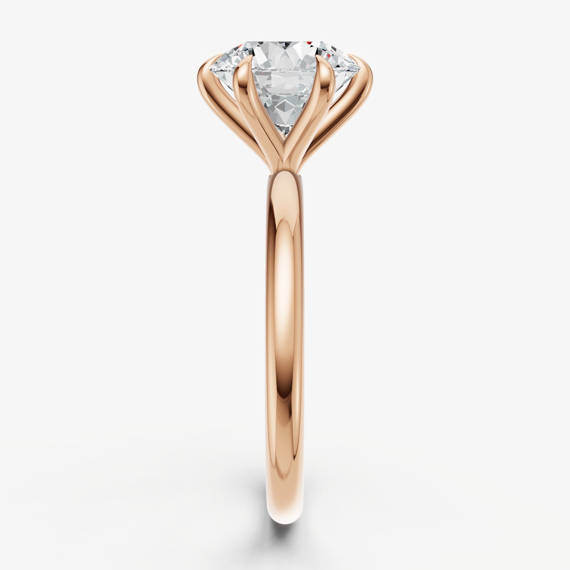 Round 6 Claw Solitaire Engagement Ring
