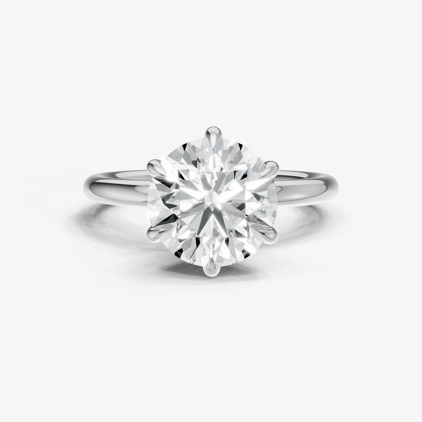 Round 6 Claw Solitaire Engagement Ring
