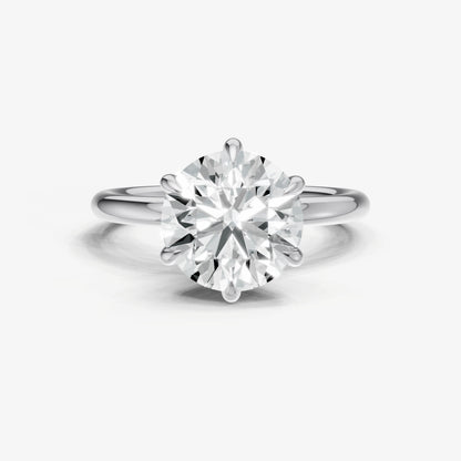 Round 6 Claw Solitaire Engagement Ring