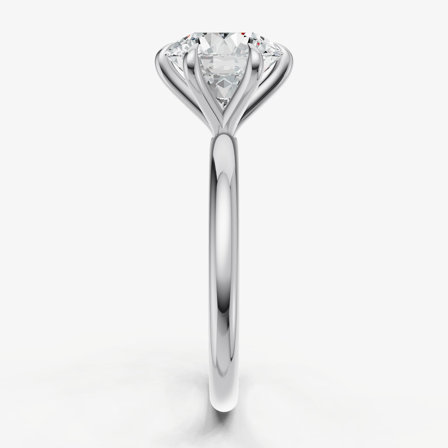 Round 6 Claw Solitaire Engagement Ring