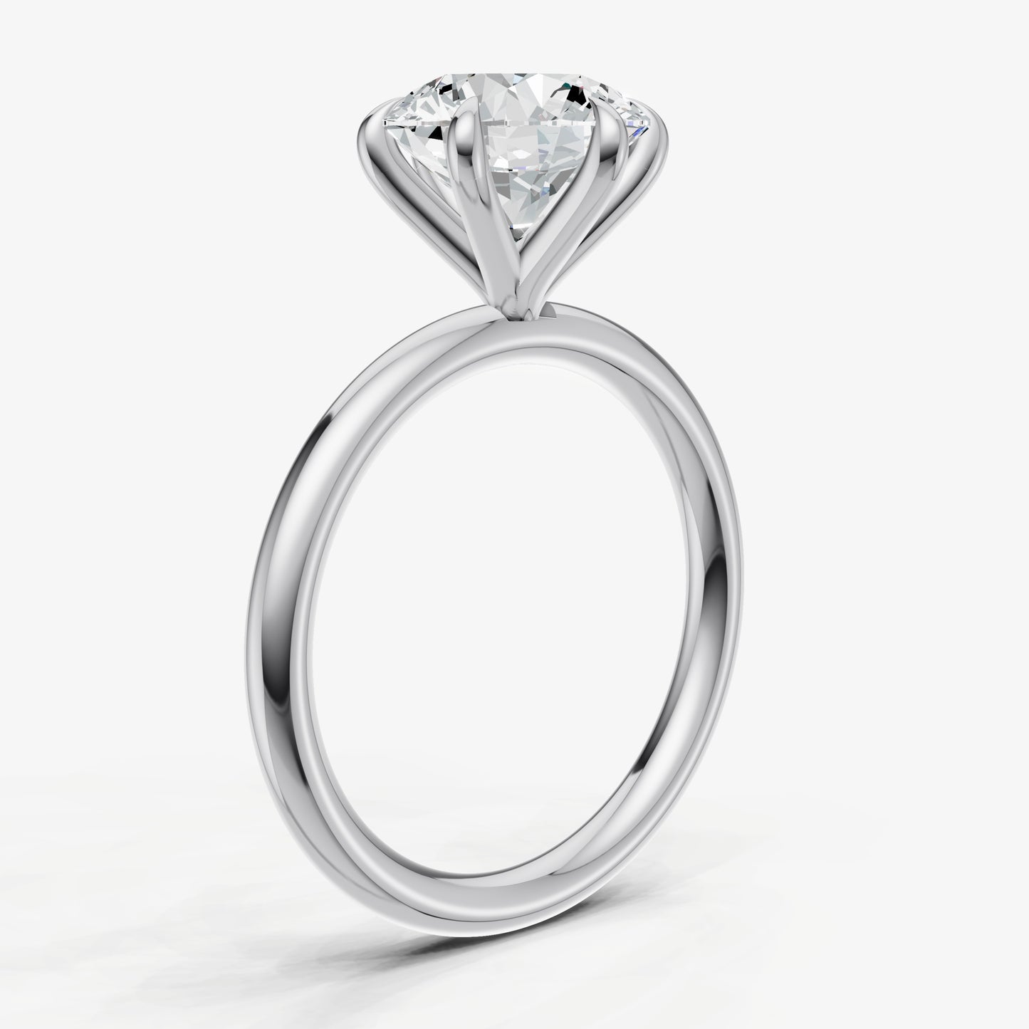 Round 6 Claw Solitaire Engagement Ring