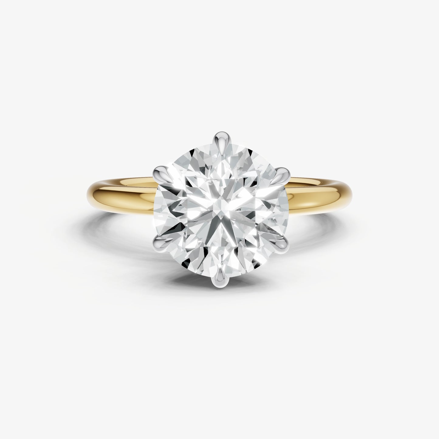 Round 6 Claw Solitaire Engagement Ring
