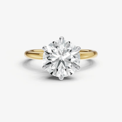 Round 6 Claw Solitaire Engagement Ring