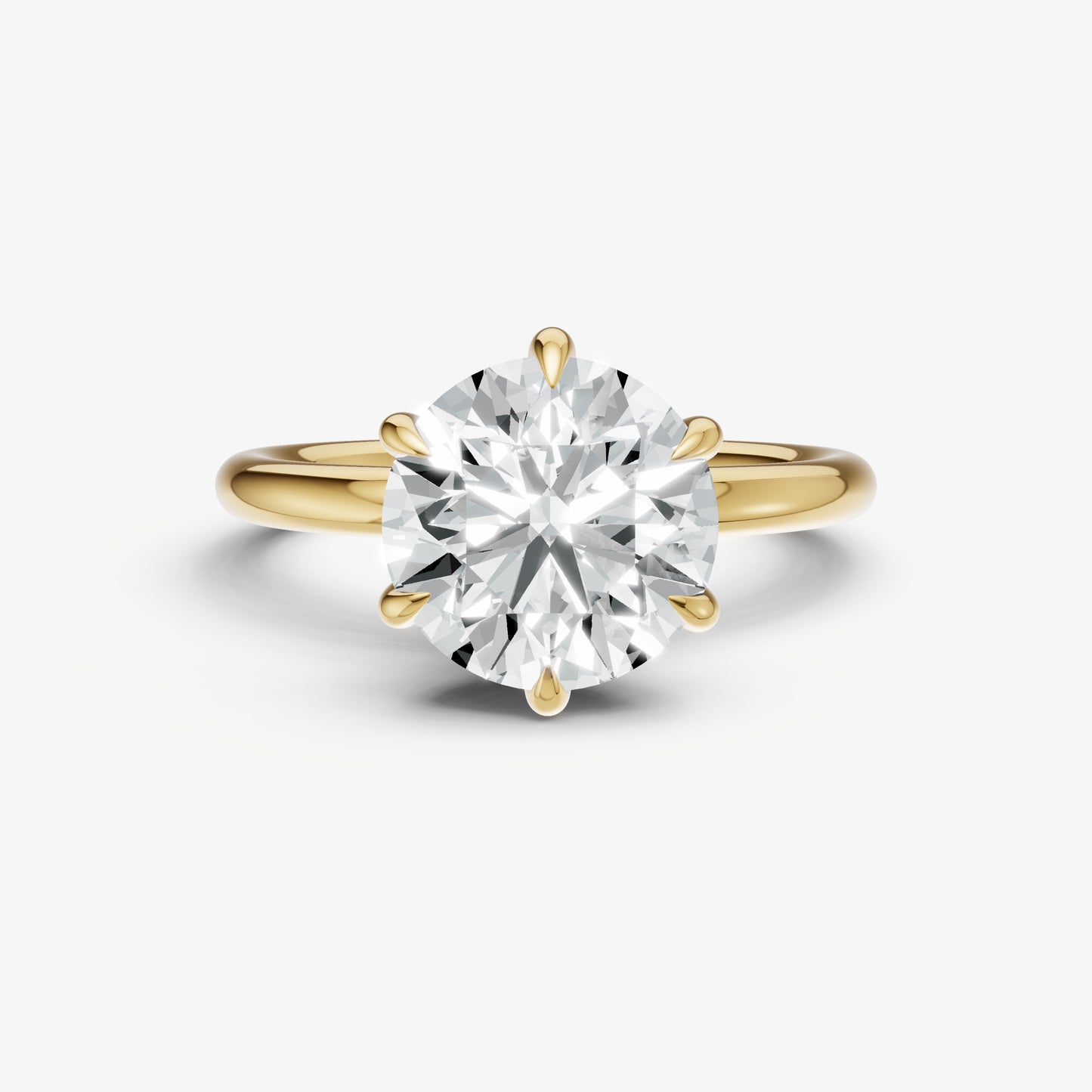 Round 6 Claw Solitaire Engagement Ring