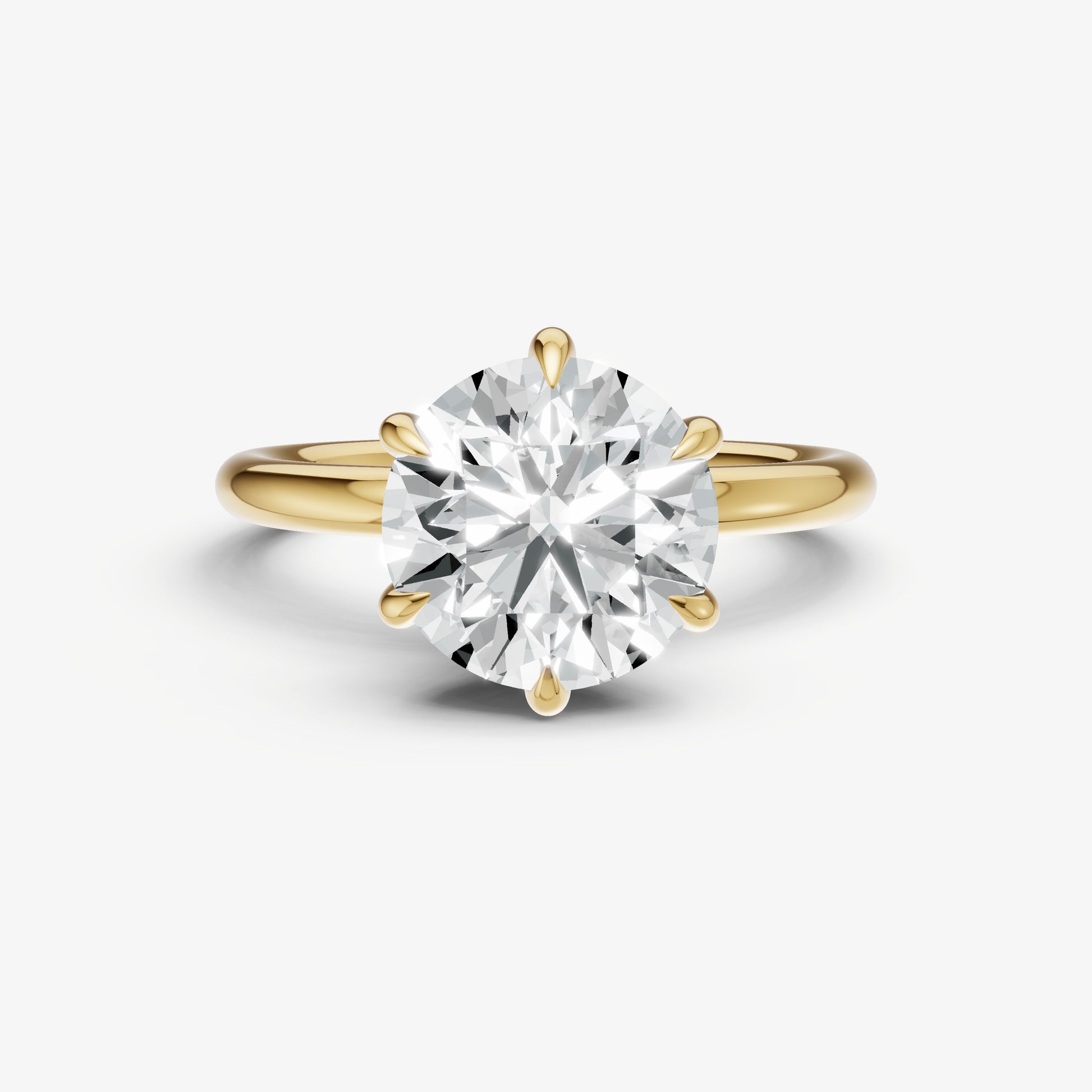Round 6 Claw Solitaire Engagement Ring