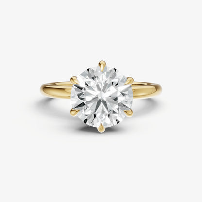 Round 6 Claw Solitaire Engagement Ring