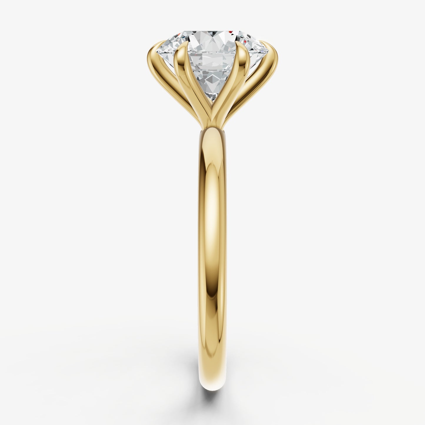 Round 6 Claw Solitaire Engagement Ring