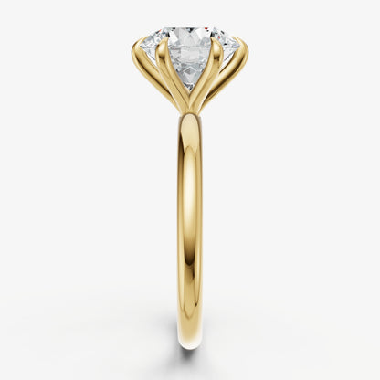 Round 6 Claw Solitaire Engagement Ring