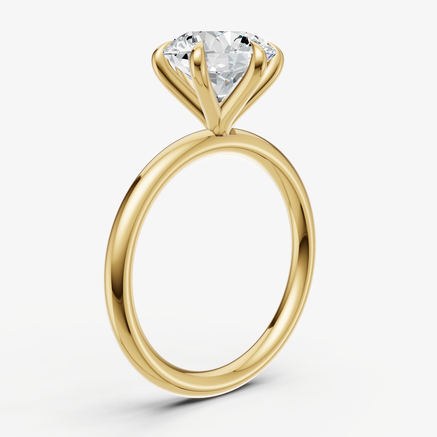 Round 6 Claw Solitaire Engagement Ring