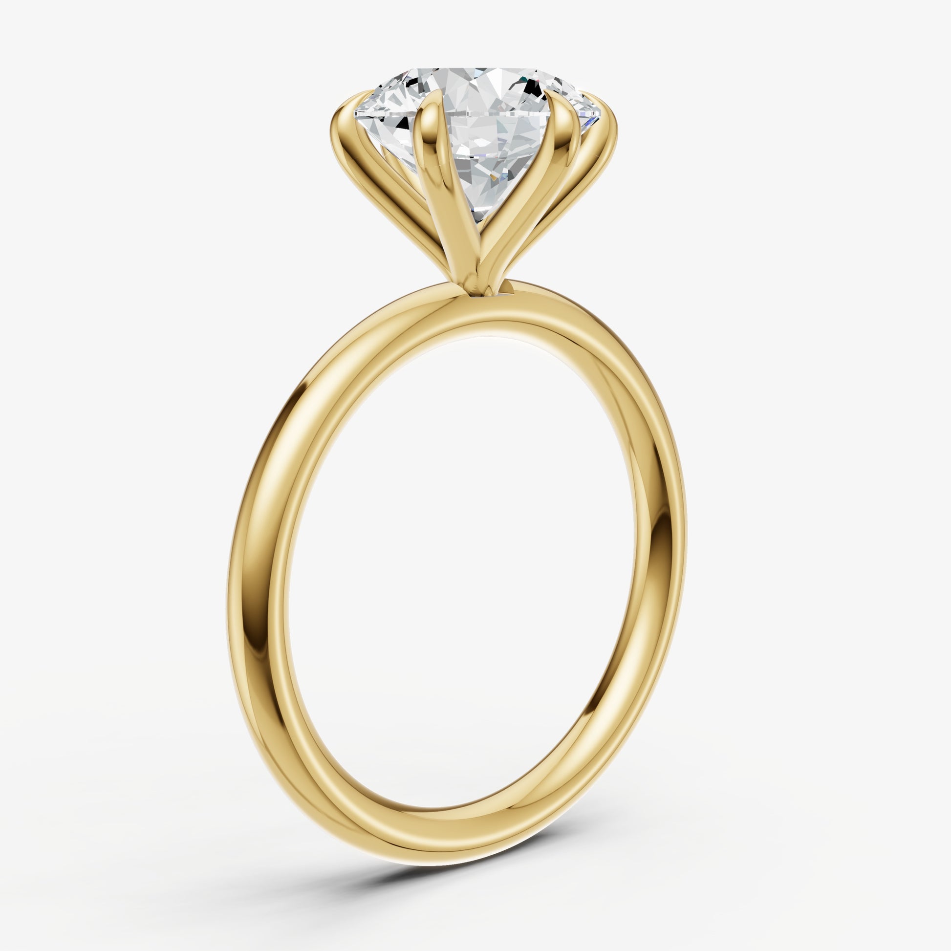 Round 6 Claw Solitaire Engagement Ring