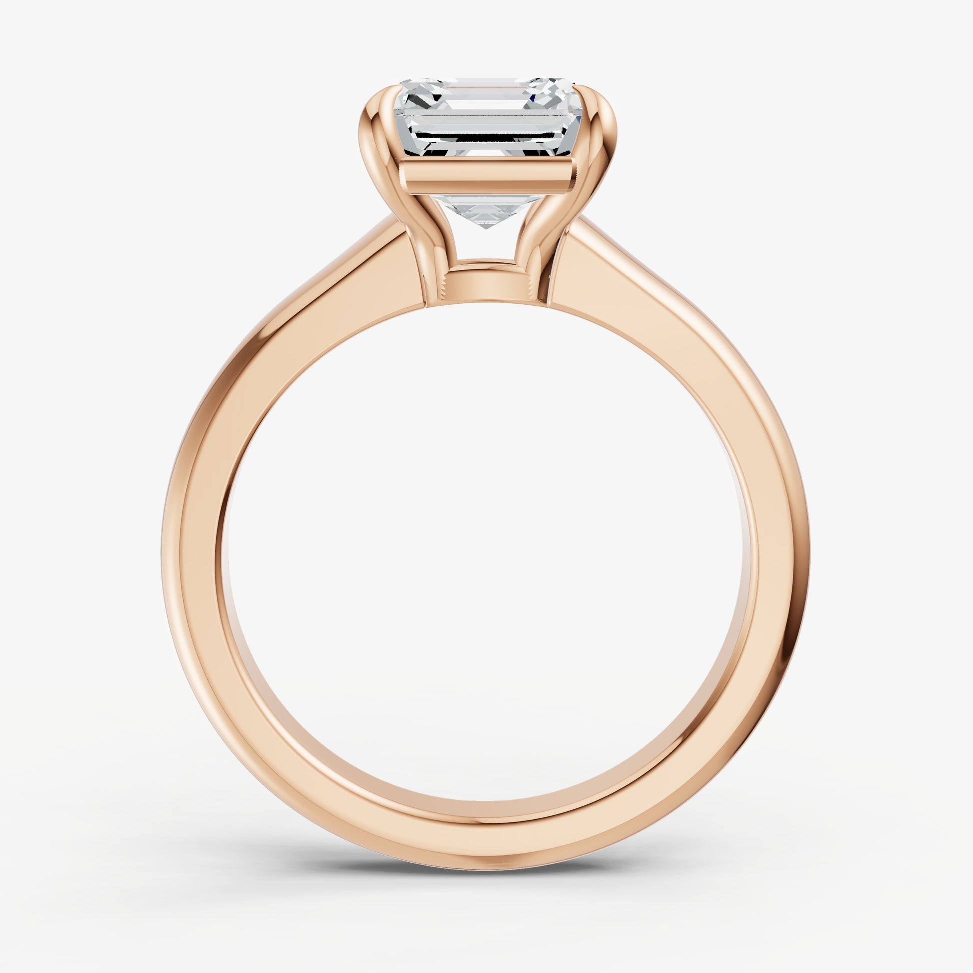 Asscher Solitaire Engagement Ring with Reverse Tapered Band