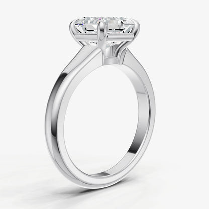 Asscher Solitaire Engagement Ring with Reverse Tapered Band