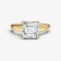Asscher Solitaire Engagement Ring with Reverse Tapered Band