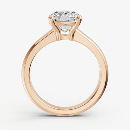 Cushion Solitaire Engagement Ring with Reverse Tapered Band