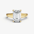 Emerald Solitaire Engagement Ring with Reverse Tapered Band