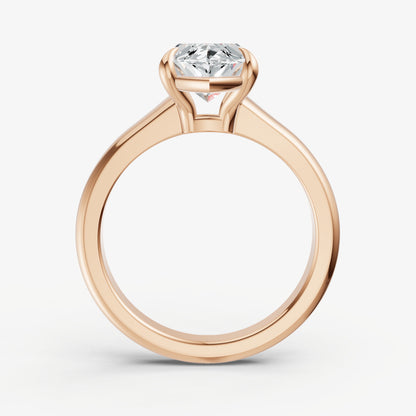 Marquise Solitaire Engagement Ring with Reverse Tapered Band
