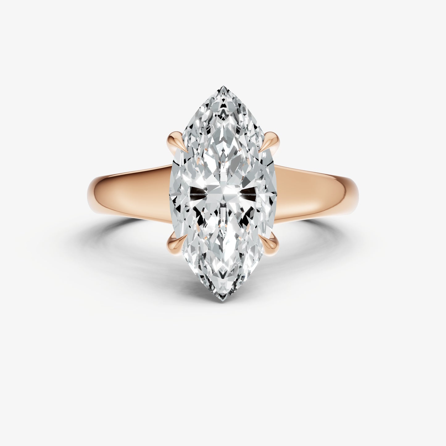 Marquise Solitaire Engagement Ring with Reverse Tapered Band