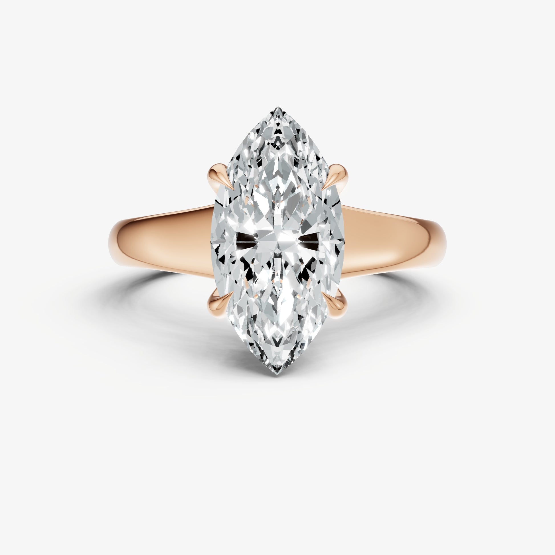 Marquise Solitaire Engagement Ring with Reverse Tapered Band