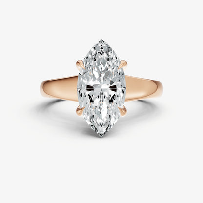 Marquise Solitaire Engagement Ring with Reverse Tapered Band