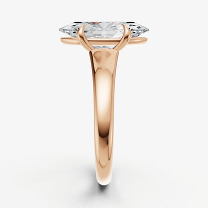 Marquise Solitaire Engagement Ring with Reverse Tapered Band