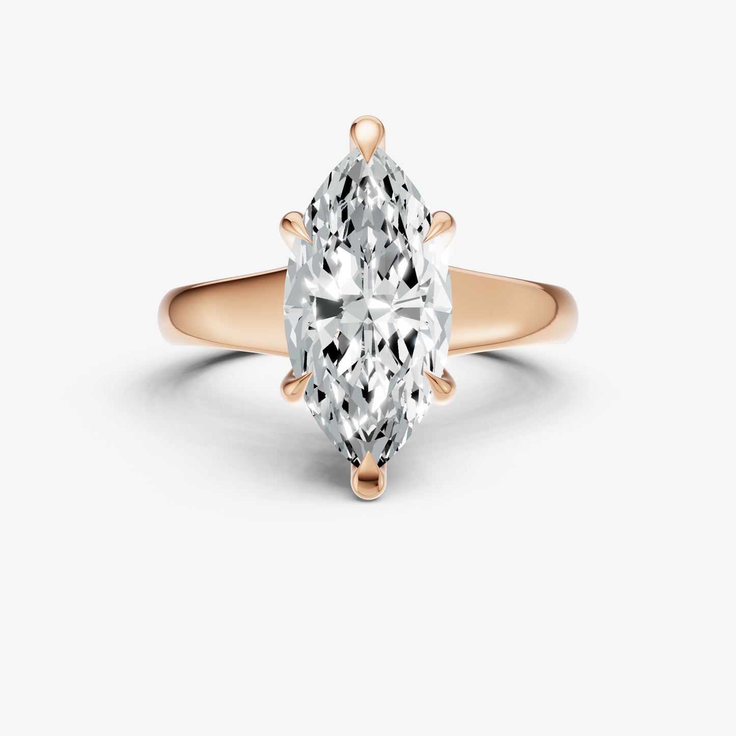 Marquise Solitaire Engagement Ring with Reverse Tapered Band