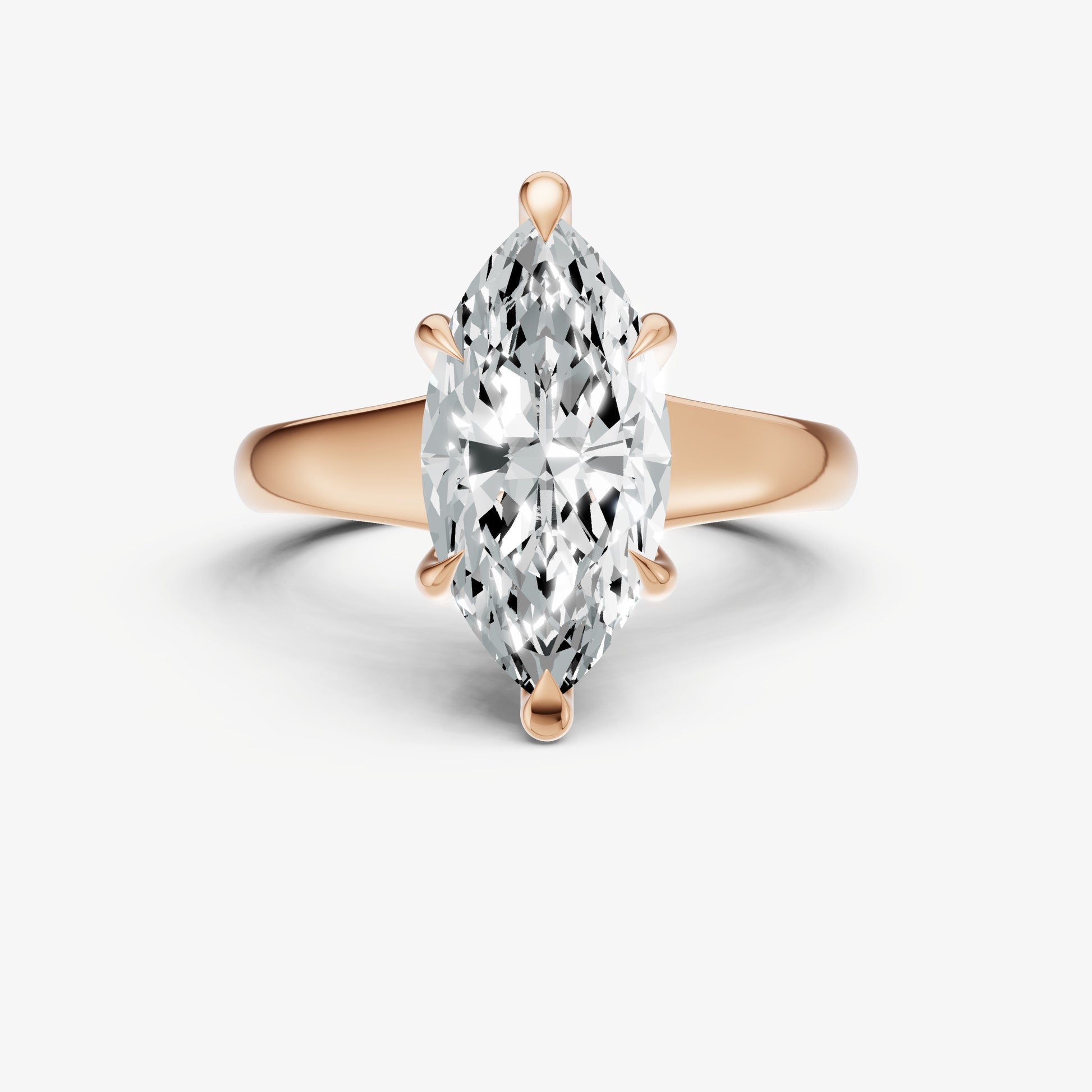 Marquise Solitaire Engagement Ring with Reverse Tapered Band